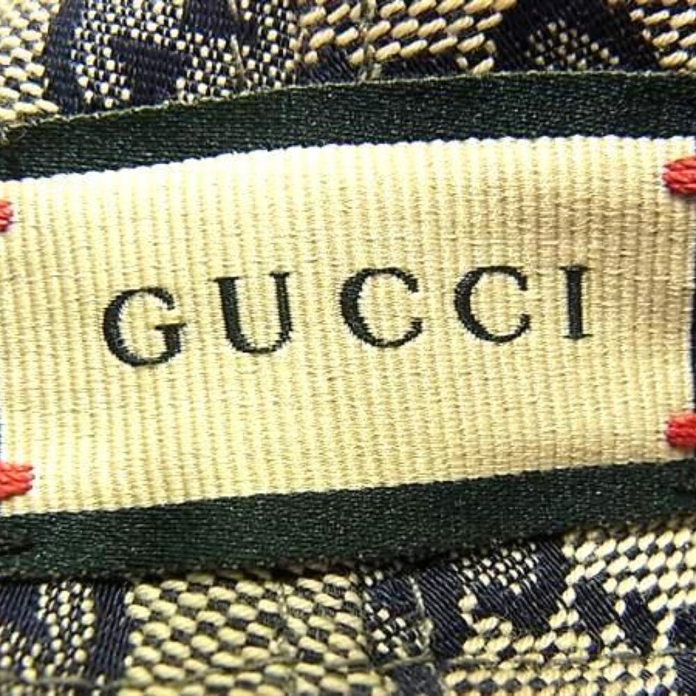 Gucci Hat Horsebit Reversible Bucket Hat Navy And Beige Wool Cotton - Picture 5 of 5